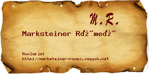 Marksteiner Rómeó névjegykártya